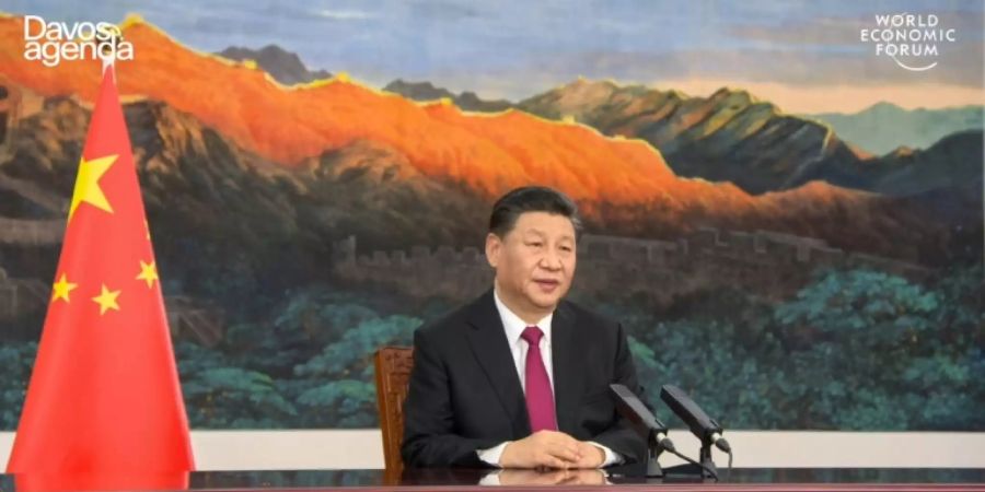 Xi in der Videoschalte für das WEF