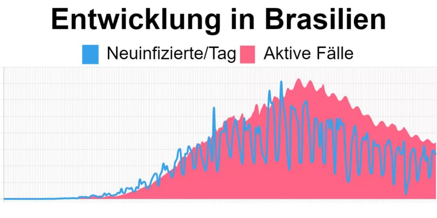 Die aktuellsten Zahlen in Brasilien vom 30. Oktober: 383’210 aktive Corona-Fälle, 26’647 Neuinfizierte.