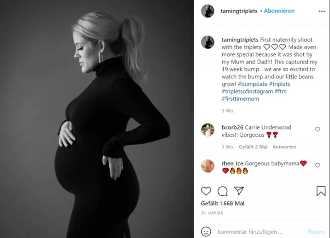 Die junge Britin freut sich sehr auf ihre Babys. tamingtriplets