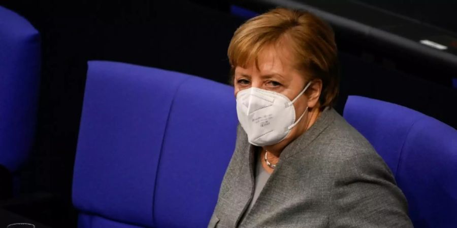 Kanzlerin Merkel in der Bundestagsdebatte