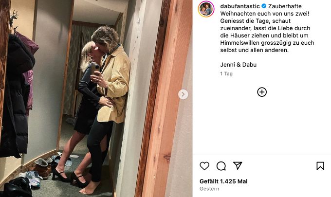 Dabu Bucher @ Jenni Herren: Das Paar schickt Weihnachtsgrüsse an die Fans. dabu Bucher Jenni herren