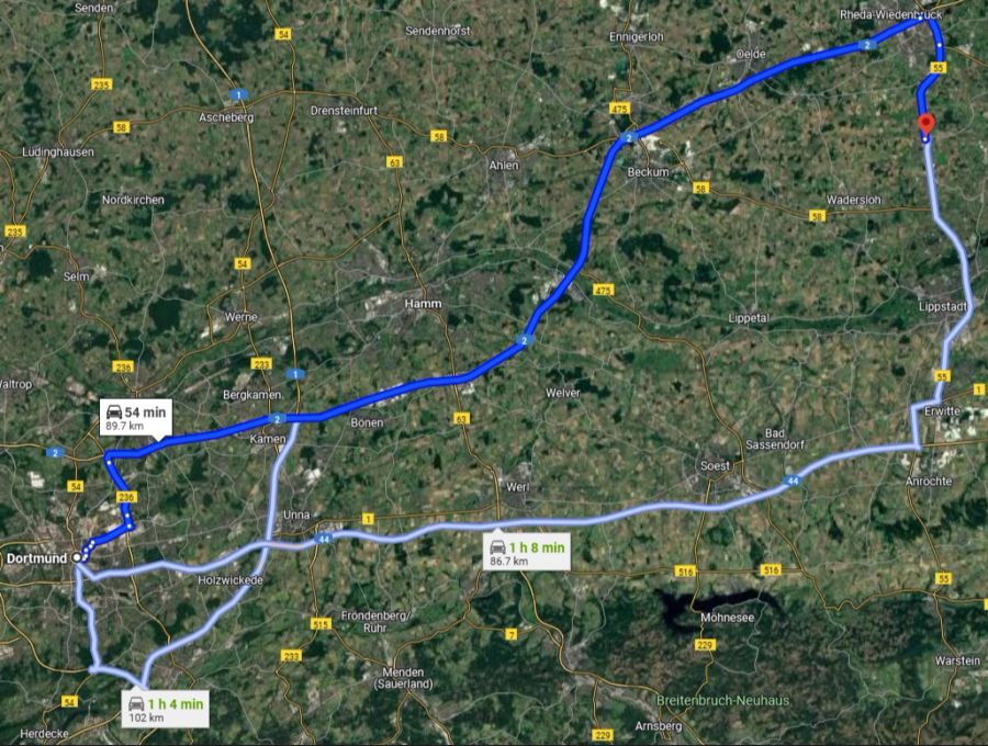 Langenberg Dortmund Arbeitsweg