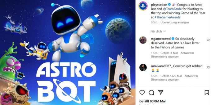 «Astro Bot» räumte bei den Game Awards 2024 ab. Astro Bot Sony CEO