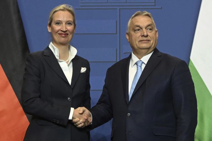 AfD-Chefin Alice Weidel bei einem Treffen mit dem ungarischen Ministerpräsidenten Viktor Orbán. weidel