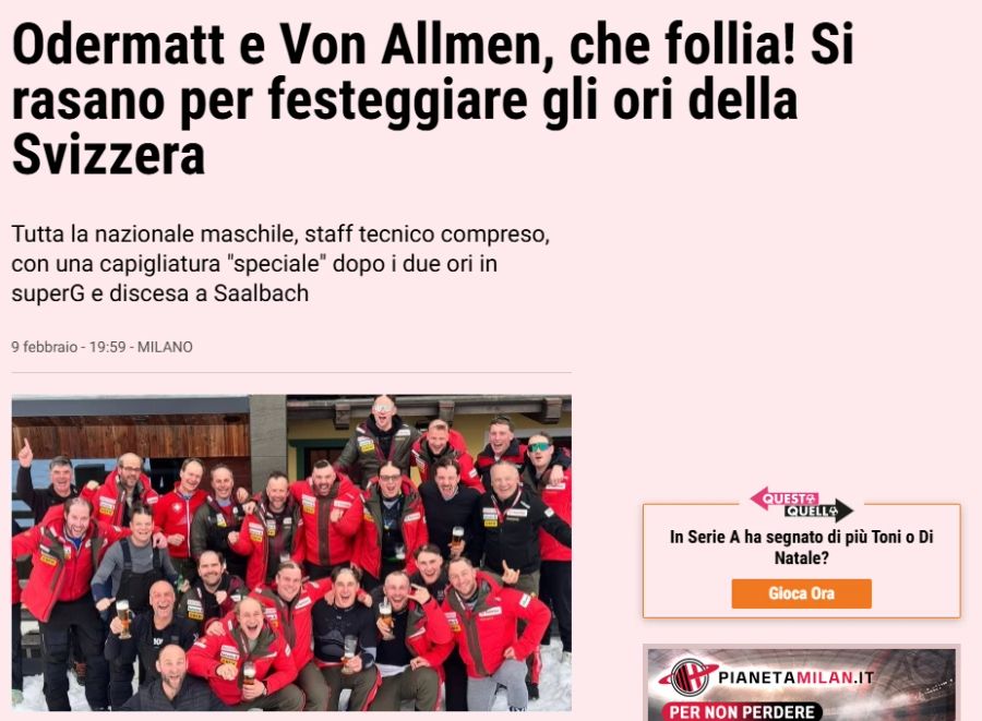 Die italienische «Gazzetta dello Sport» schreibt: «Odermatt und von Allmen, was für ein Wahnsinn!»