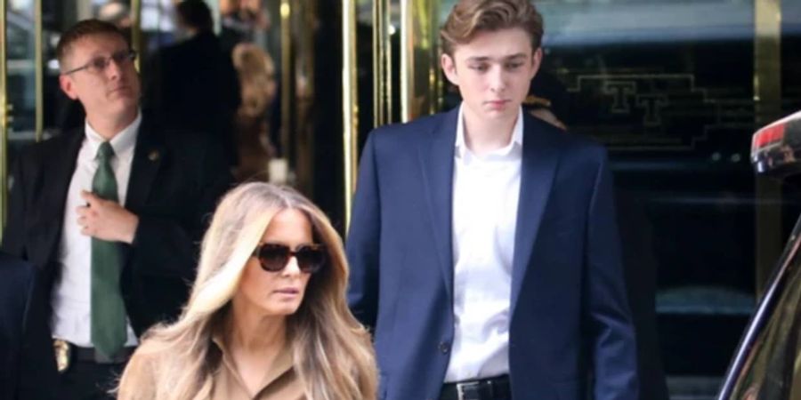 Melania Trump und Sohn Barron in New York