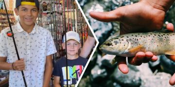 Begeisterte Jungfischer in Andy's Fischershop: Der 13-jährige Kian (l.) und sein Bruder Laurin (6).