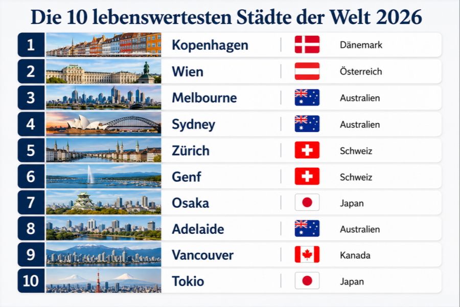 Zürich ist vom zweiten auf den fünften Platz abgerutscht. Bild: TN / KI