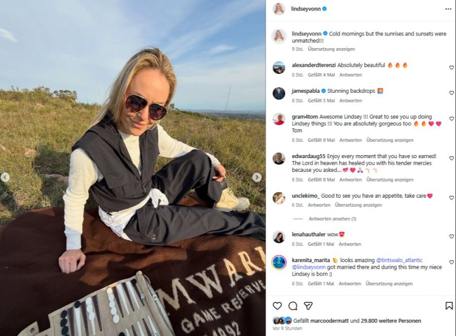 Lindsey Vonn geniesst ihre Auszeit.