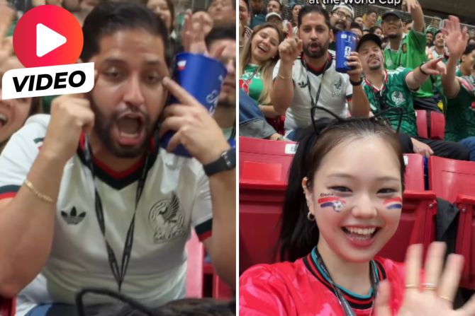WM Südkoreanerin Rassismus-Pose