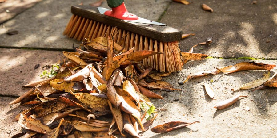 Weg damit: Eigentümer und manchmal auch Mieter sind in der Pflicht, die Gehwege vom Herbstlaub zu befreien.