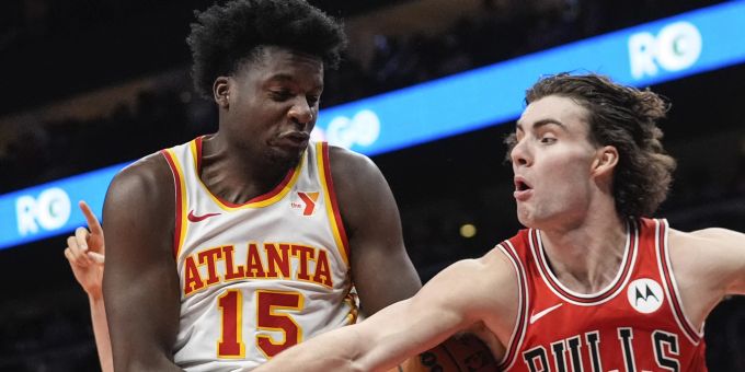 Clint Capela während dem Spiel gegen die Chicago Bulls in der NBA. Clint Capela NBA