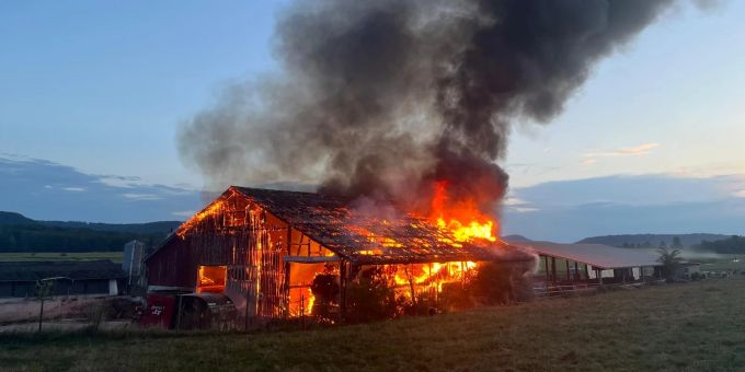 Grossbrand eines Stalls in Trasadingen SH. Trasadingen SH
