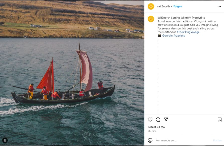 Sechs Personen, darunter vier Schweizer, wollten mit einem nachgebauten Wikingerschiff von den Färöer-Inseln nach Norwegen.