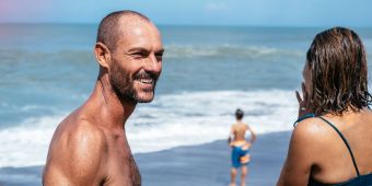 Familie, Strand, Mann, Frau