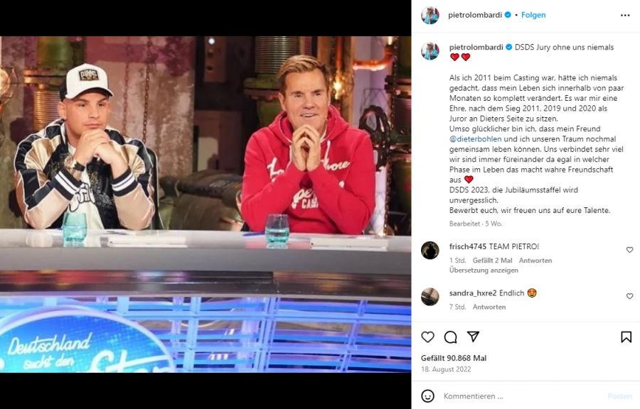 Pietro dementiert die Vorwürfe, Fans fordern dennoch seinen Rauswurf als DSDS-Juror.