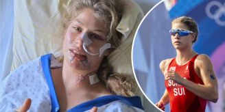 Horror-Sturz - Triathletin Schär: «Narben im Gesicht werden bleiben» Horror-Sturz - Triathletin Schär: «Narben im Gesicht werden bleiben»