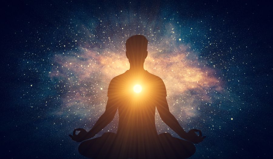 Stockfotografie Mensch und Seele. Yoga-Lotus stellt Meditation