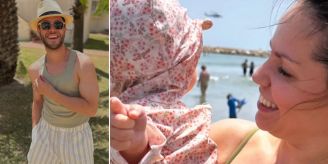 Herzige Bilder - Hänni-Töchterchen ist das erste Mal am Strand Herzige Bilder - Hänni-Töchterchen ist das erste Mal am Strand
