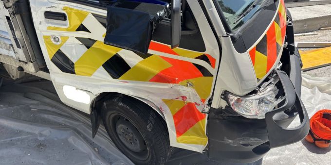 Bei einem Unfall in Schaffhausen wurde ein Bauarbeiter verletzt. Unfallstell Schaffhausen