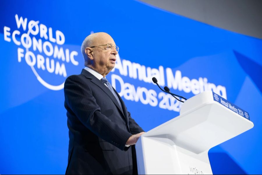 WEF-Gründer Klaus Schwab beim WEF 2024 in Davos.