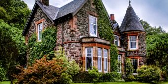 cottage, schottland, kletterpflanzen