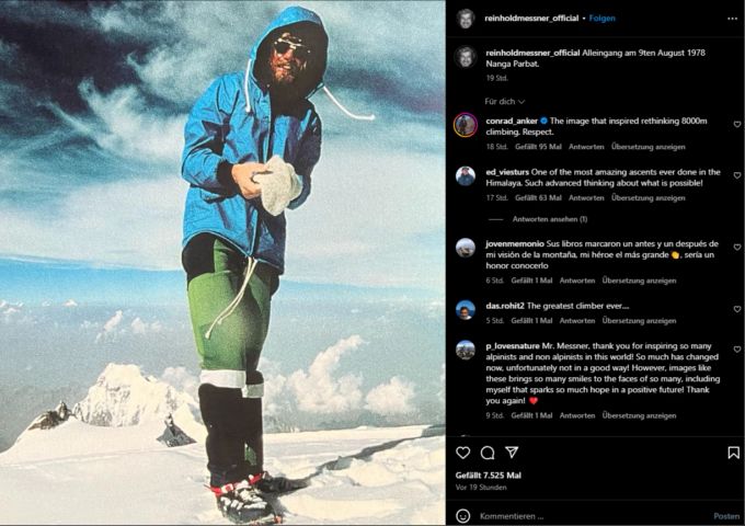 Reinhold Messner bestieg 1978 den Nanga Parbat im Alleingang. erbstreit messner
