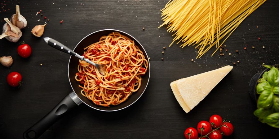 Spaghetti mit Tomatensauce.