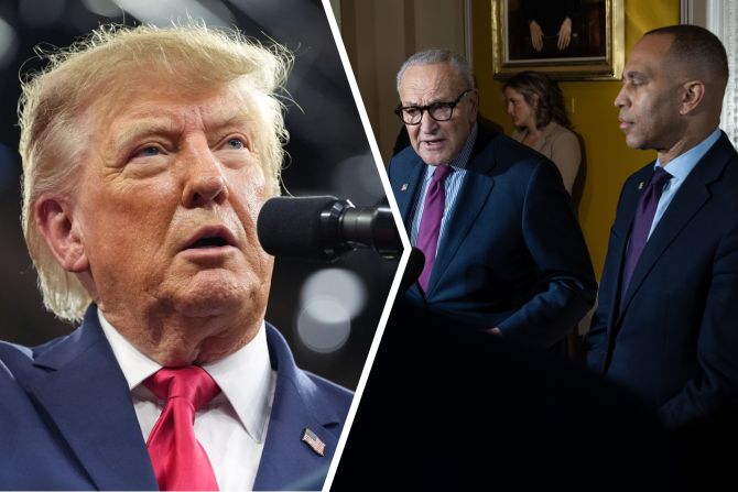 Trump Jeffries Schumer