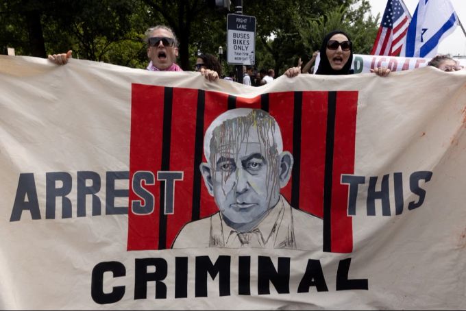 Während Netanjahus Besuch gibt es in Washington Proteste gegen Israels Vorgehen im Krieg. Washington