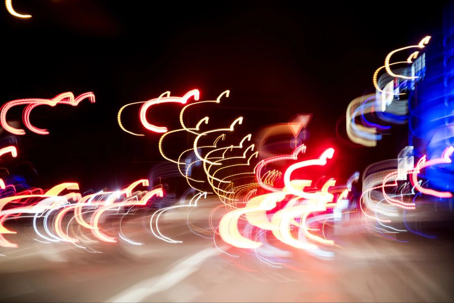 verkehr, schwarze nacht, strassenverkehr