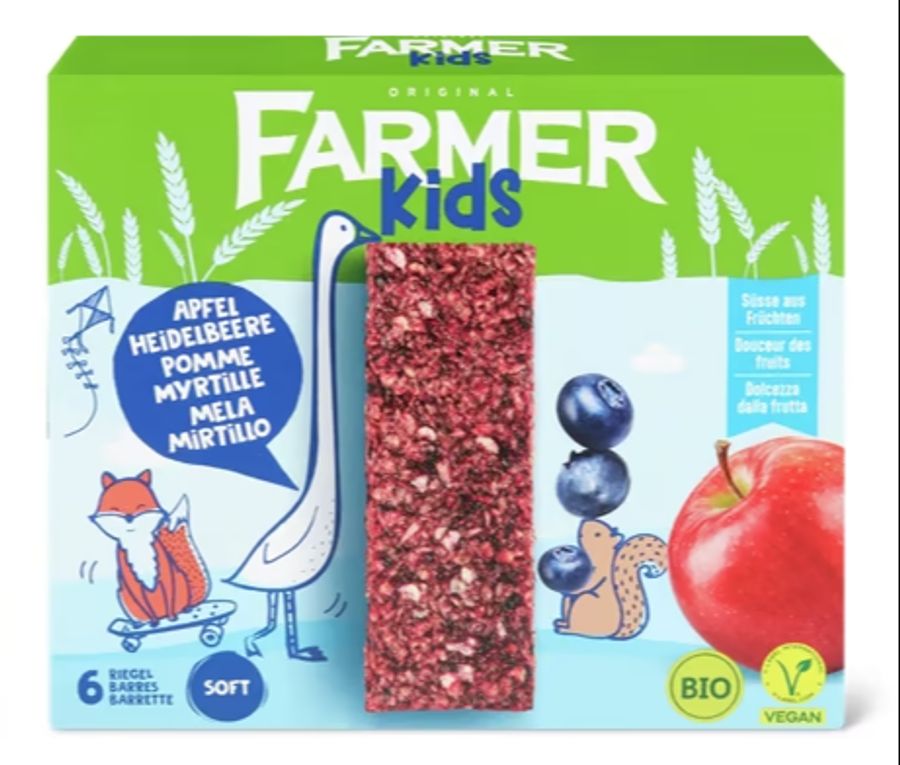 Die Migros verkauft Farmer-Riegel extra für Kinder.