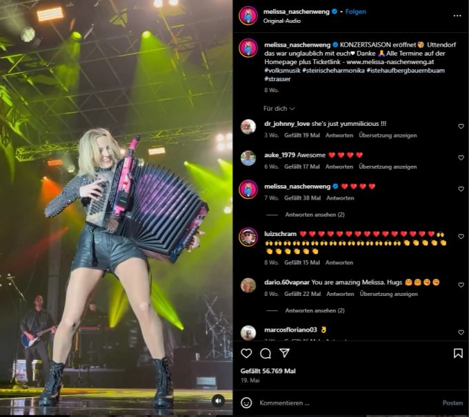 Für ihren Durchbruch in Deutschland musste Melissa Naschenweng einige Jahre kämpfen. melissa naschenweng