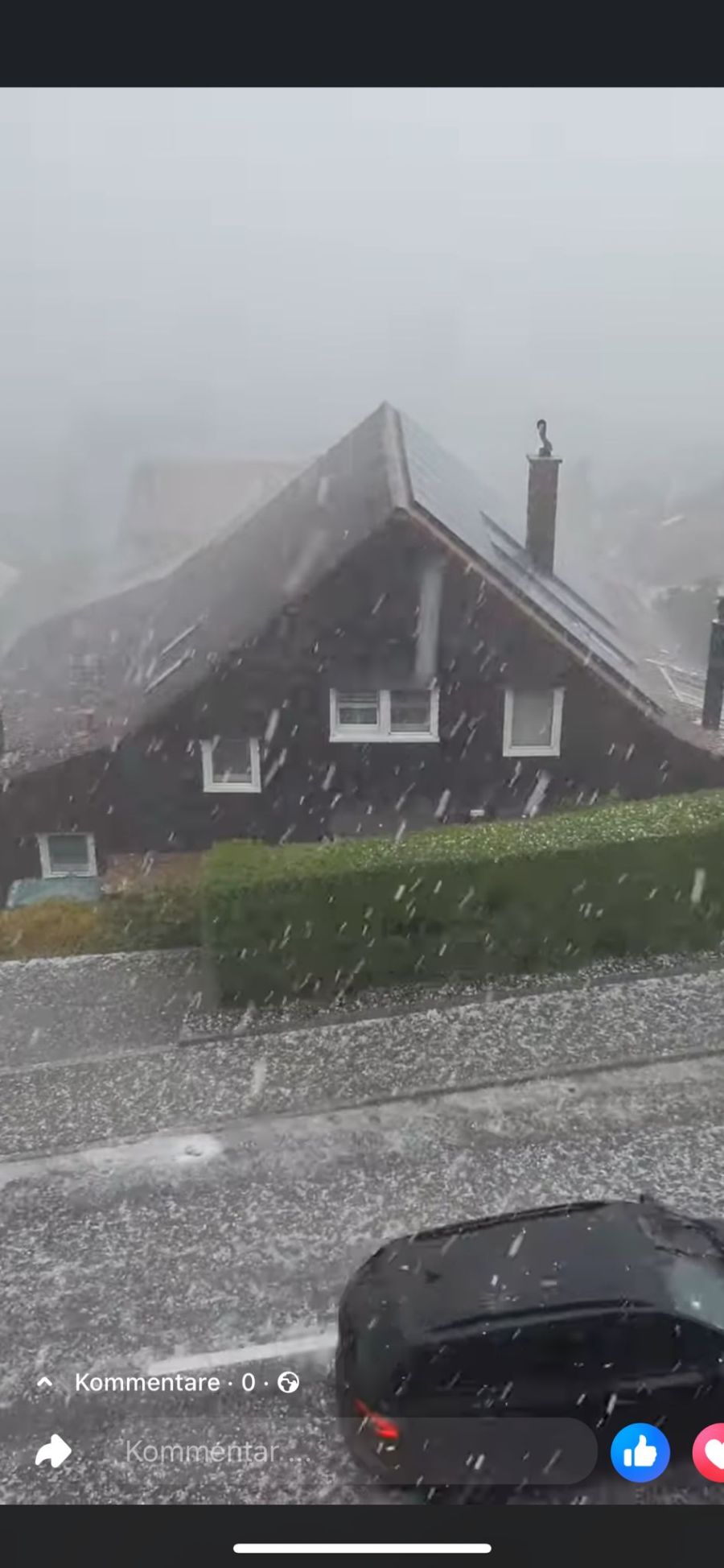 In Heiden AR dürften einige Autos einen Schaden wegen Hagel davongetragen haben.