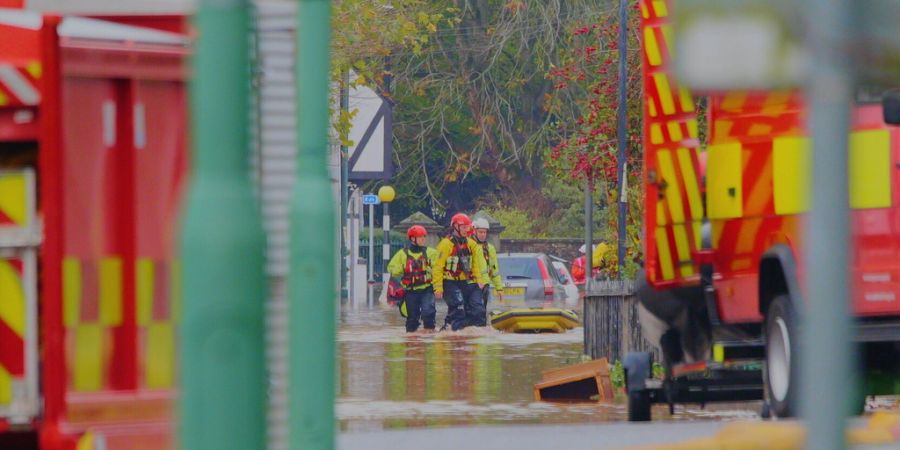 Monmouth Überschwemmungen Rettungskräfte