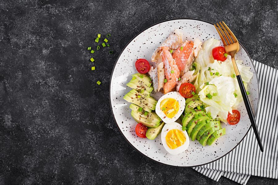 Salat, Eier, Essen, Avocado, Fisch