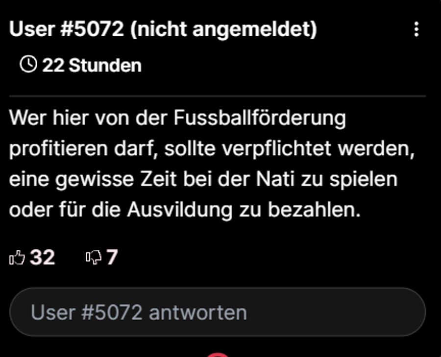 Avdullahu sollte für die Ausbildung bezahlen, findet dieser Leser.