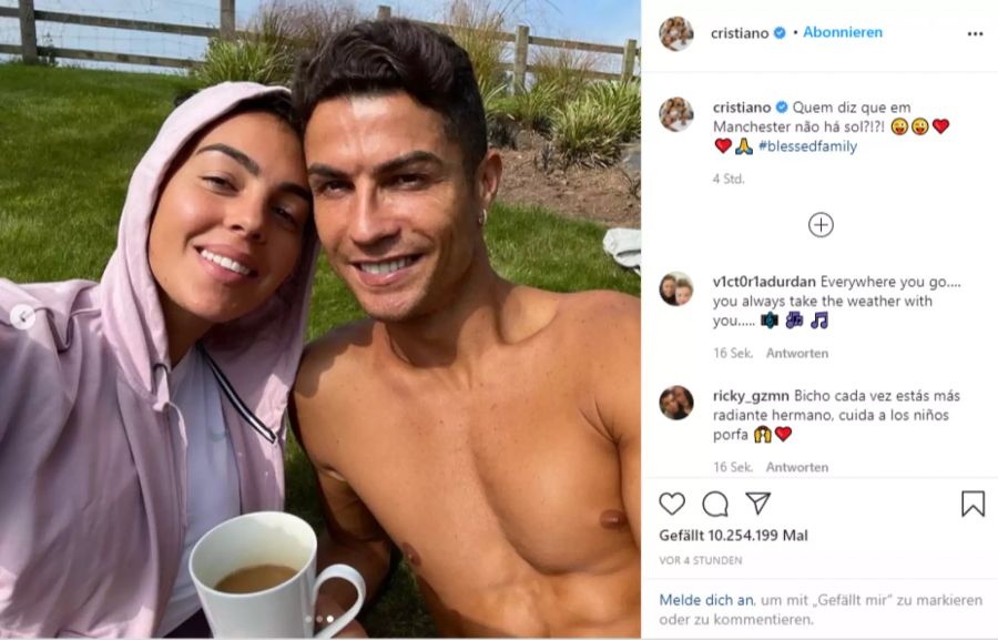 Partnerin Georgina scheint in Manchester nicht so warm zu haben wie Ronaldo.