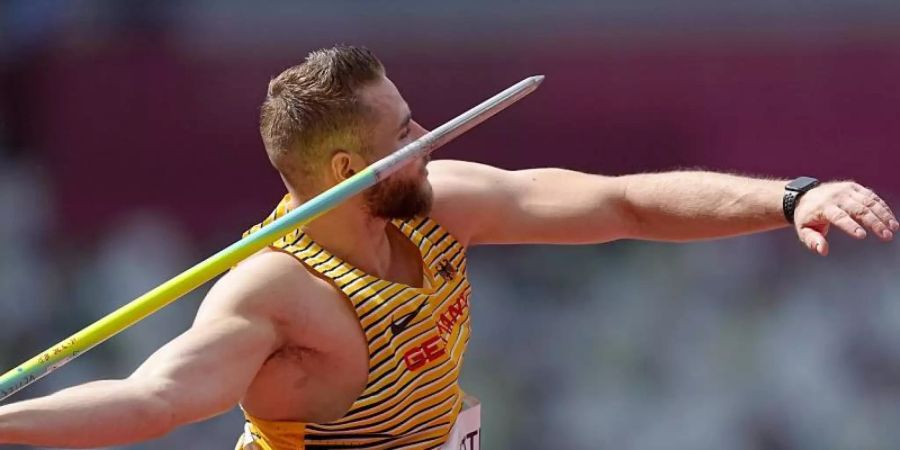 Johannes Vetter hat sich für das Speerwurf-Finale in Tokio qualifiziert. Foto: Michael Kappeler/dpa