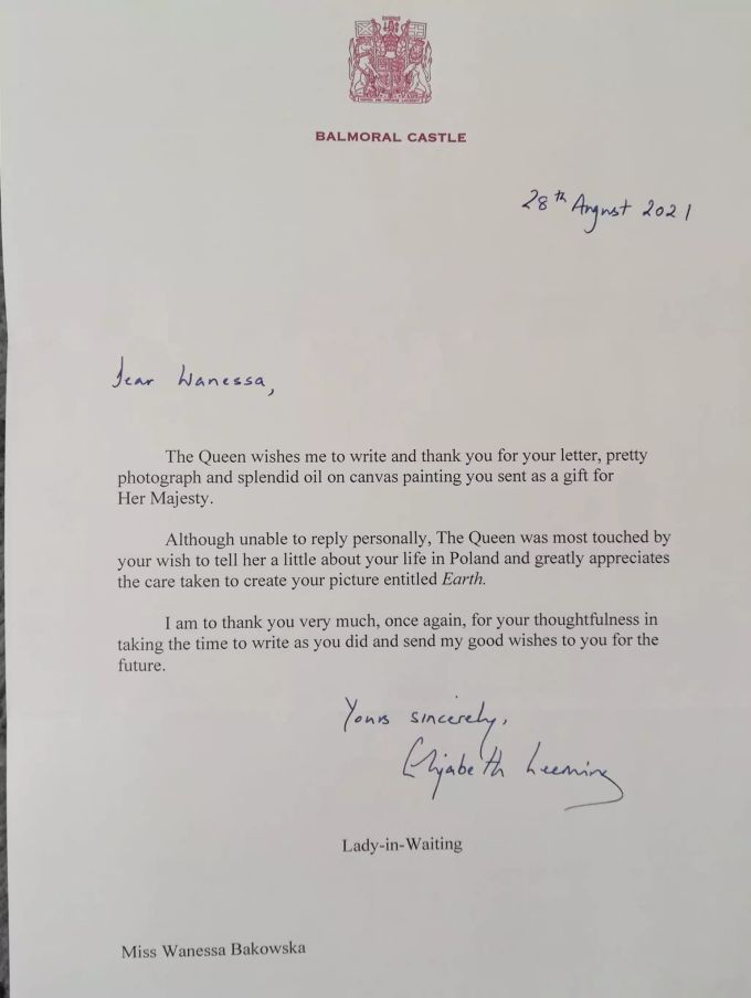 Die Hofdame antwortete im Namen der Queen. Queen Brief