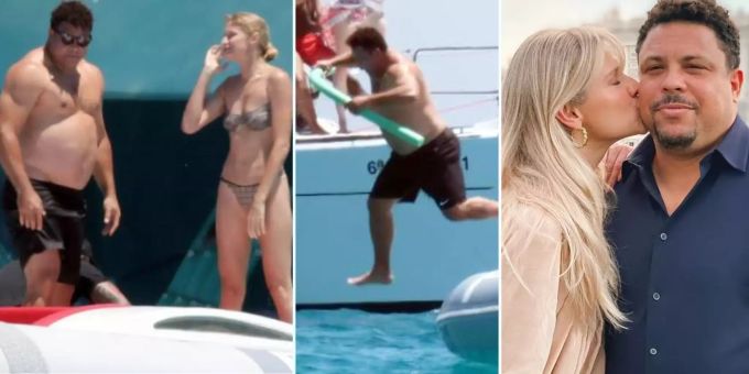 Platsch! - Hier springt Mega-Koloss Ronaldo auf Balearen ins Wasser