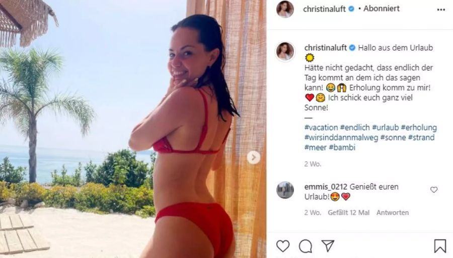 Christina Luft im Bikini.