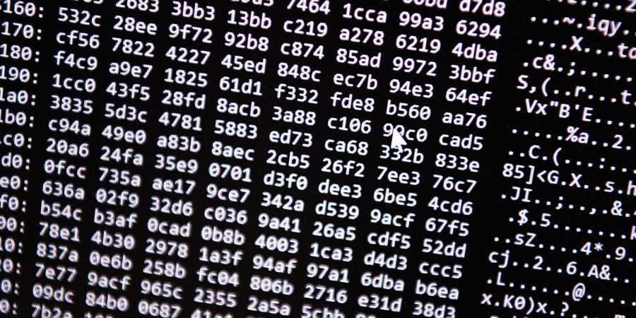 Ein Zahlencode läuft in der Zentralstelle Cybercrime Bayern (ZCB) über einen Bildschirm: Gegen einen mutmasslichen Darknet-Drogenhändler wird ermittelt.