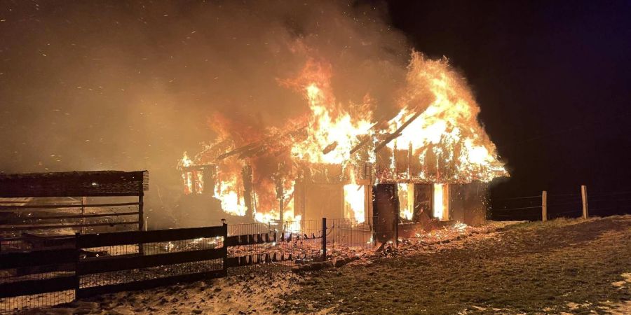 Brand eines Hauses in Le Châtelard-près-Romont