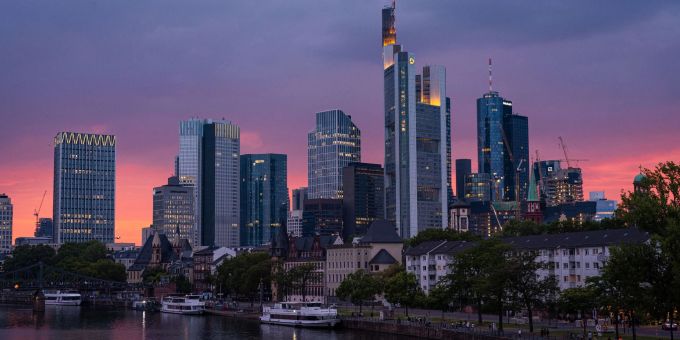 Hochhäuser im Stadtzentrum von Frankfurt am Main. Hochhäuser im Stadtzentrum von Frankfurt am Main.