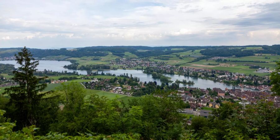 Aussicht über Stein am Rhein und Eschenz.