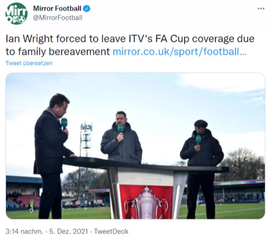 Ian Wright (r.) arbeitet heute als TV-Experte für den britischen Sender «ITV».