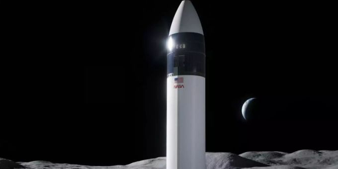 Eine Illustration zeigt das Design des SpaceX Starship. Foto: SpaceX/NASA/AP/dpa Eine Illustration zeigt das Design des SpaceX Starship. Foto: SpaceX/NASA/AP/dpa