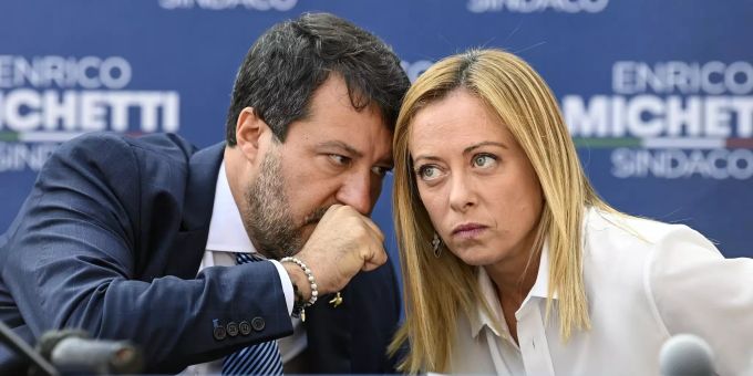 Matteo Salvini und Giorgia Meloni. Matteo Salvini