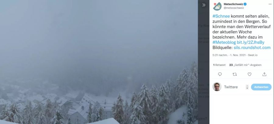 Sils im Engadin spürte den Wintereinbruch am Montag ebenfalls.